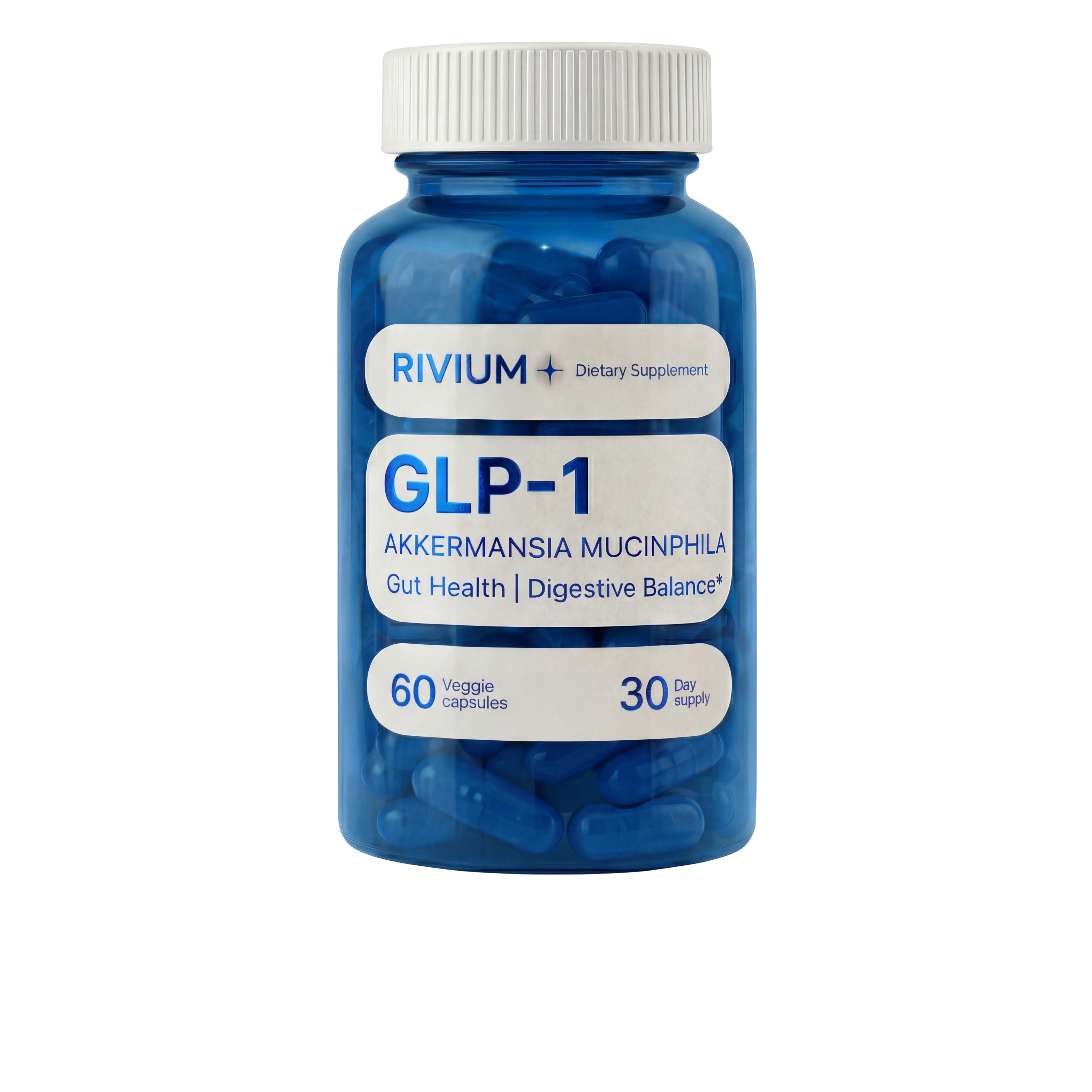 GLP-1 Support & Akkermansia Probiotic Blend – 60 Capsules | Rivium