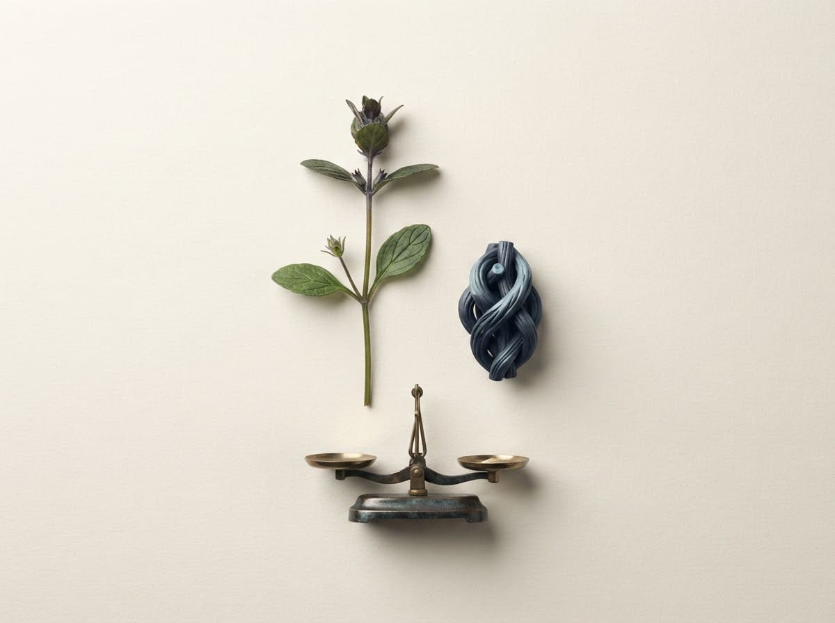 Botanical and sculptural forms representing turkesterone evidence