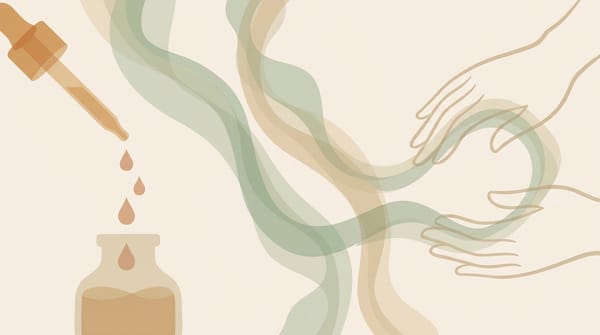 Abstract comparison of lymphatic drainage drops and gentle manual massage